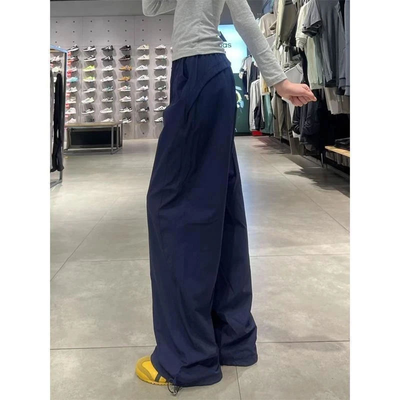 斜切速干裤子男女夏季薄款美式高街阔腿裤cleanfit机能伞兵工装裤