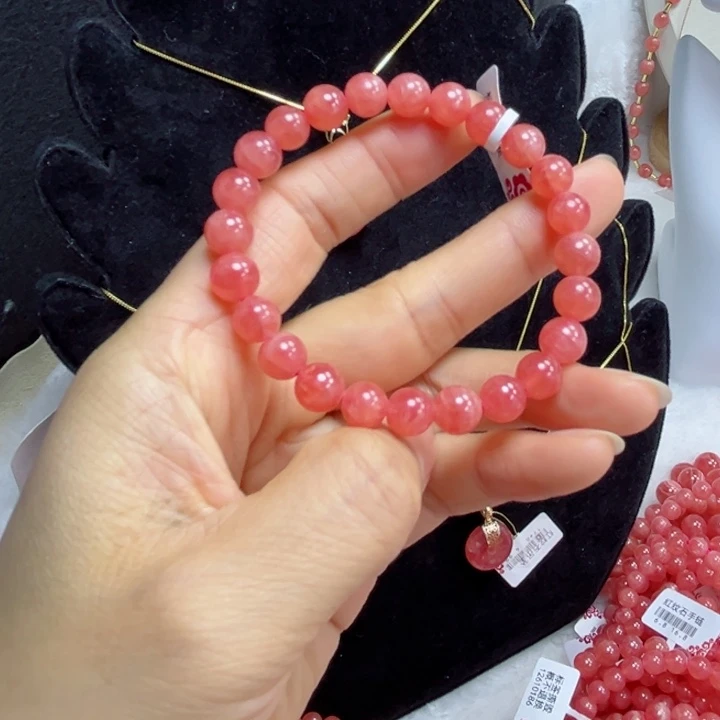 菱锰矿（红纹石）未镶嵌手串8咪