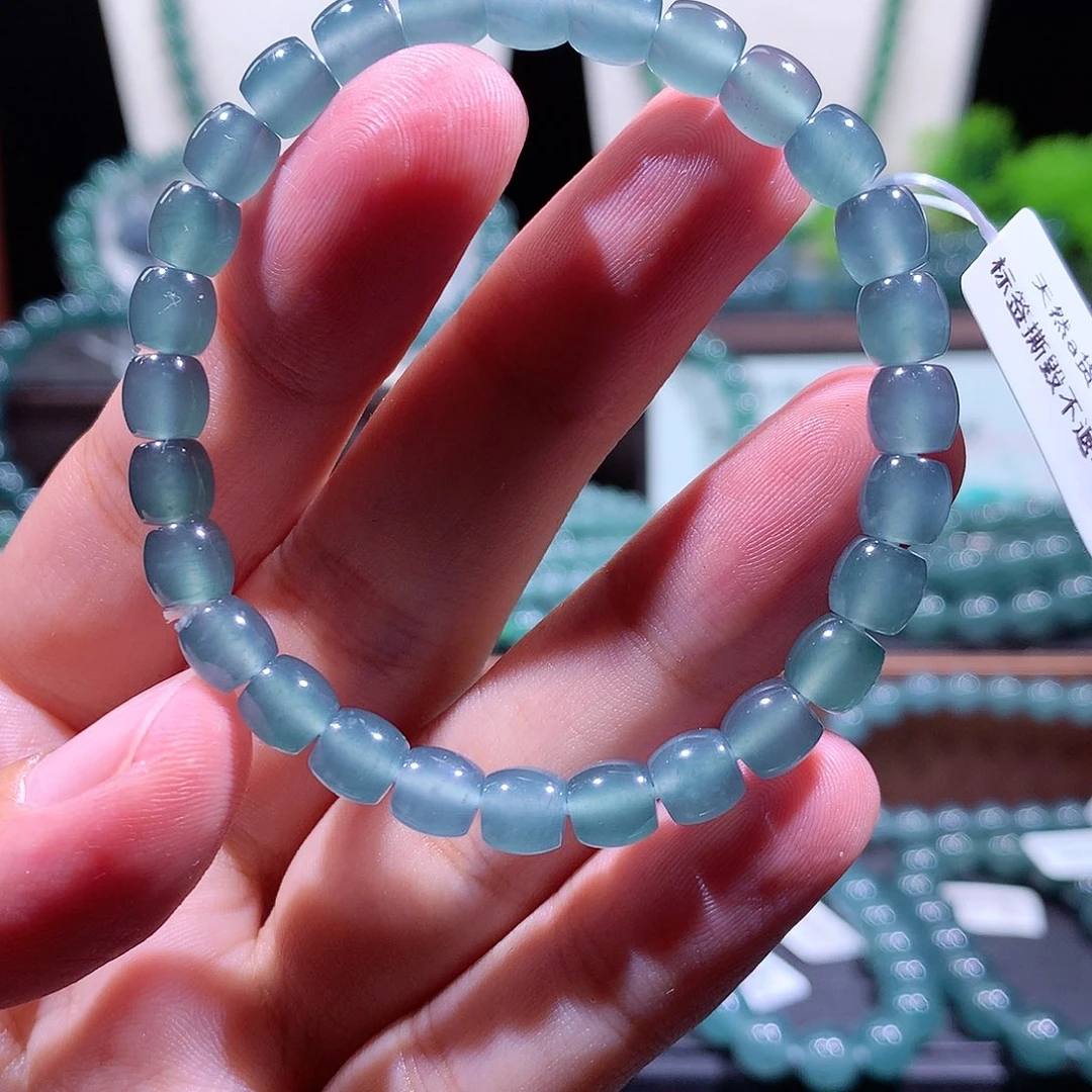 翡翠未镶嵌手链天然a货翡翠手串6.5