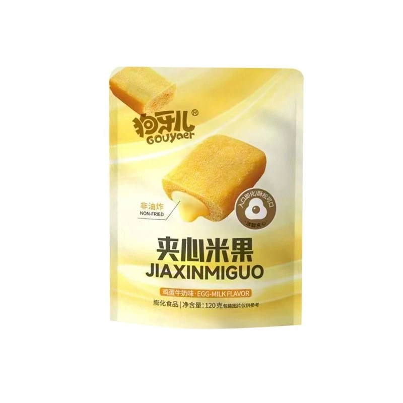 狗牙儿夹心米果鸡蛋牛奶味120g/袋