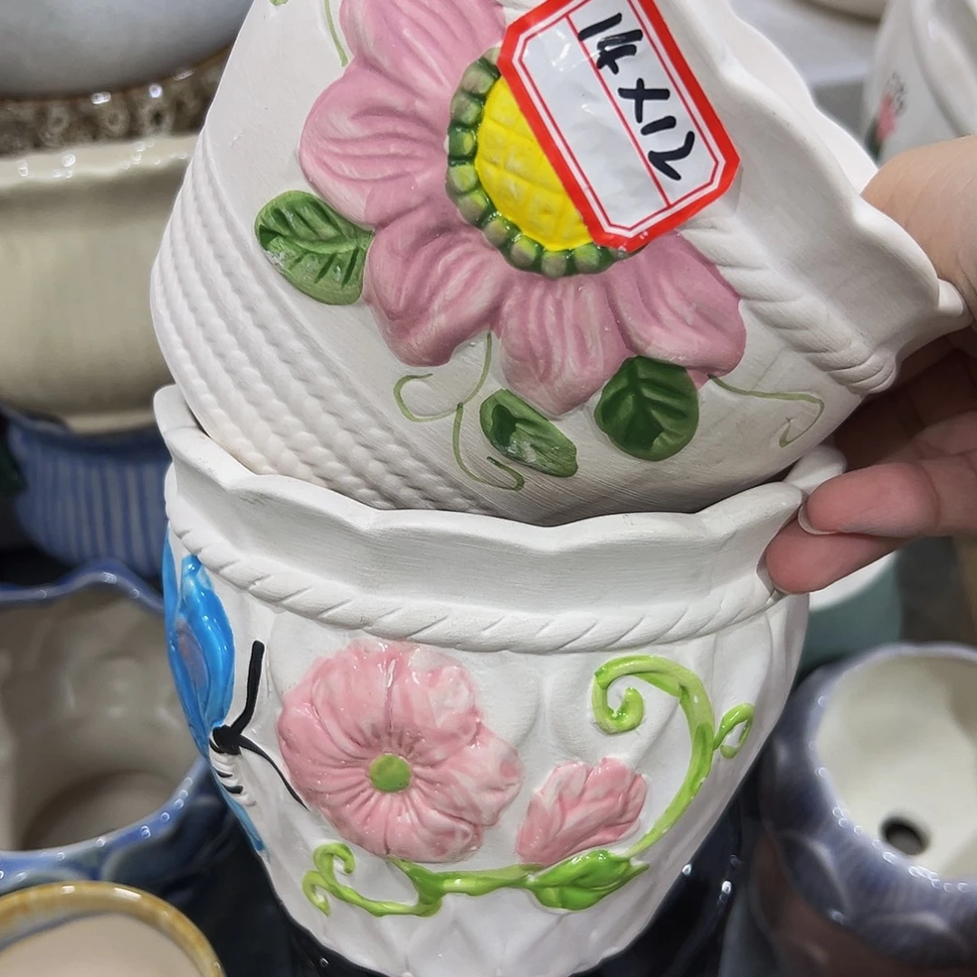 外贸尾单陶瓷花盆凑10米包邮