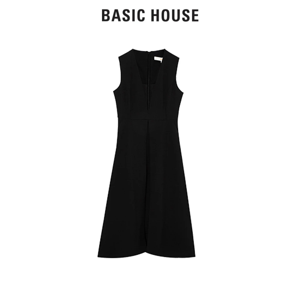 Basic House/百家好时尚无袖连衣裙 BJ2261-HWOP328ZBK