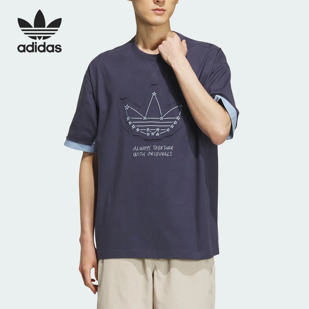 Adidas/阿迪达斯正品三叶草夏季男女休闲圆领短袖T恤IS0639