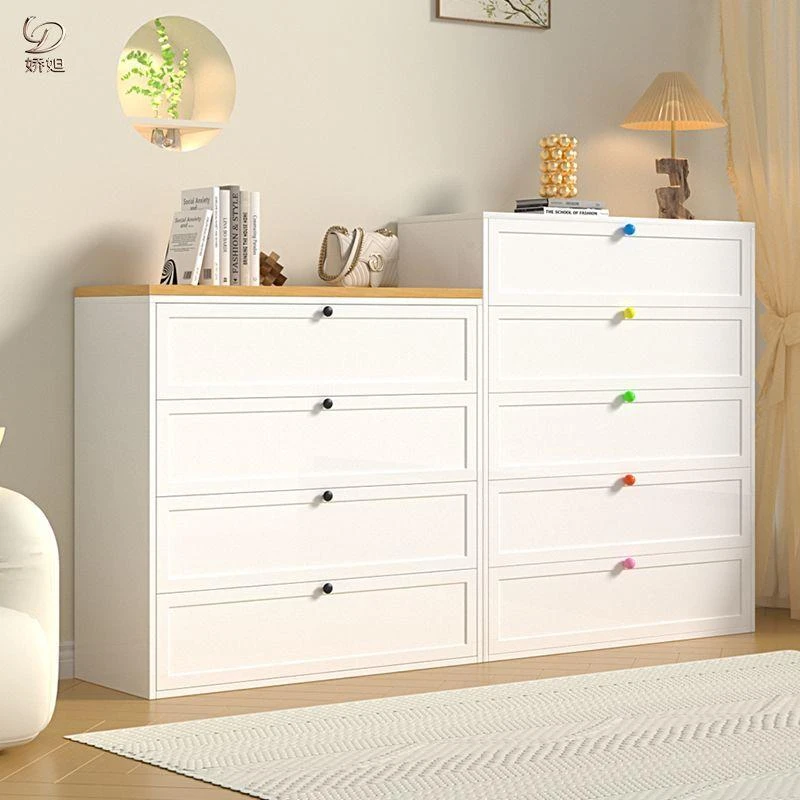 家用钢制五斗柜客厅落地式收纳柜储物柜钢制斗柜床尾柜多层抽屉柜