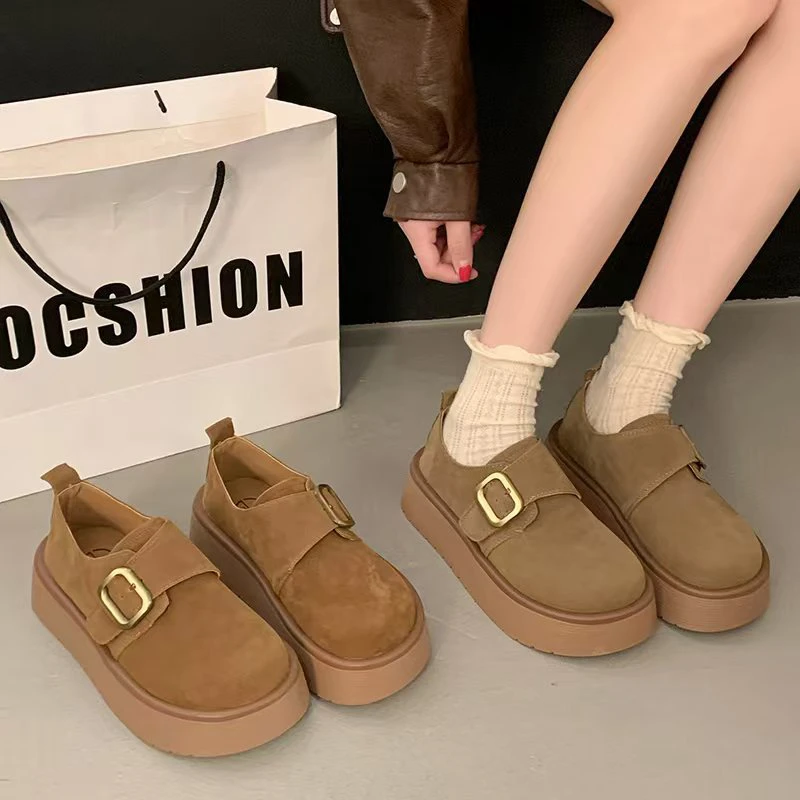 牛皮勃肯鞋女春夏时尚穿搭增高厚底一脚蹬复古鞋9901