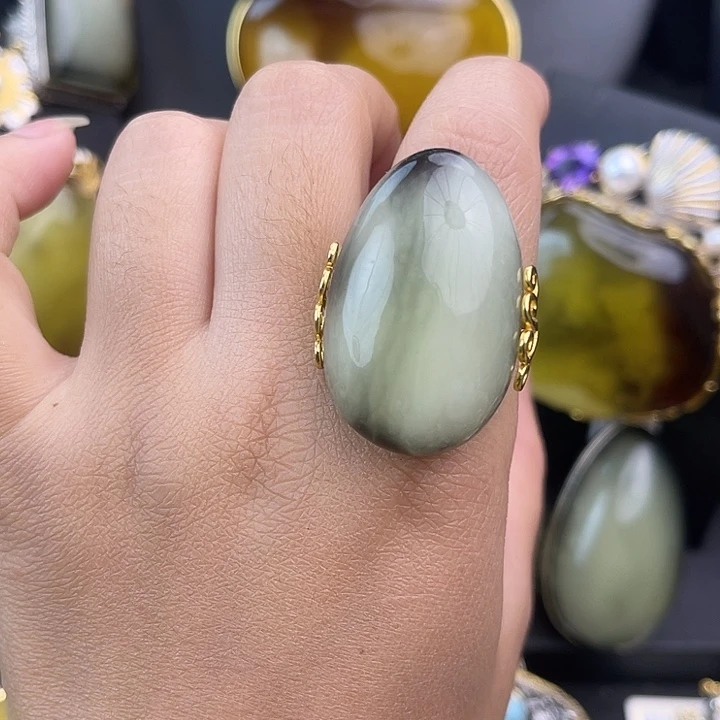 琥珀银S925镶嵌裸石