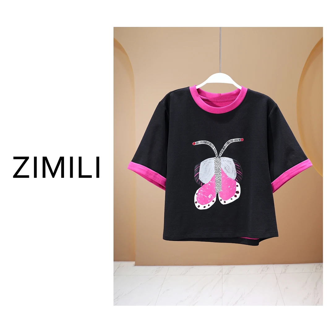 【LIANG哥女装】2025欧版莱赛尔轻薄透气亲肤绅士黑欧版短袖6631