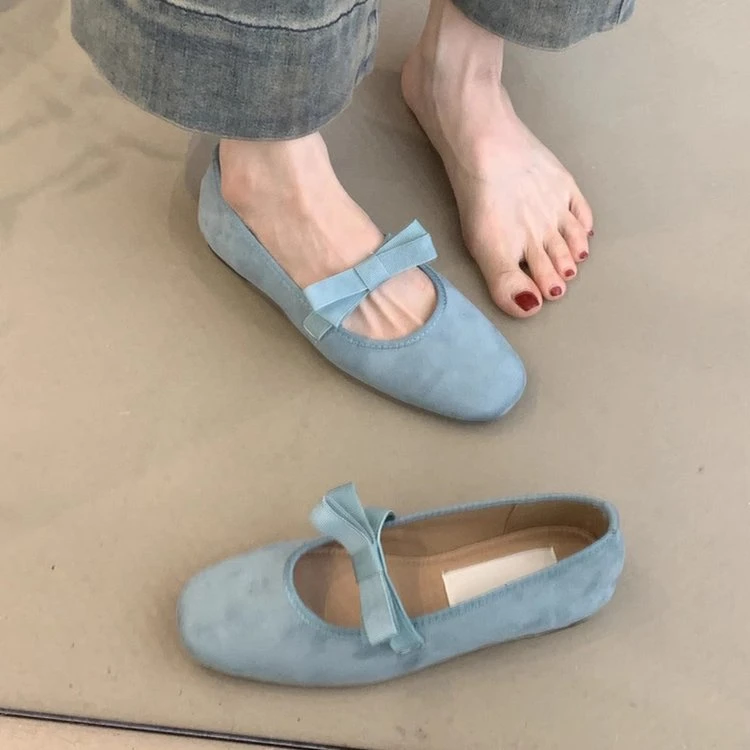 法式仙女风蝴蝶结浅口玛丽珍女鞋2025新款晚晚平底芭蕾风鞋子单鞋