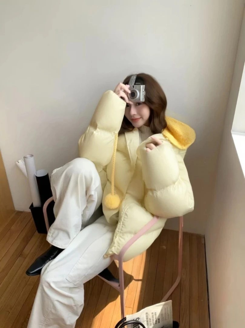 BOHEYA 连帽羽绒服 | 宽松绗缝廓形毛球宽松慵懒感绗缝外套n12