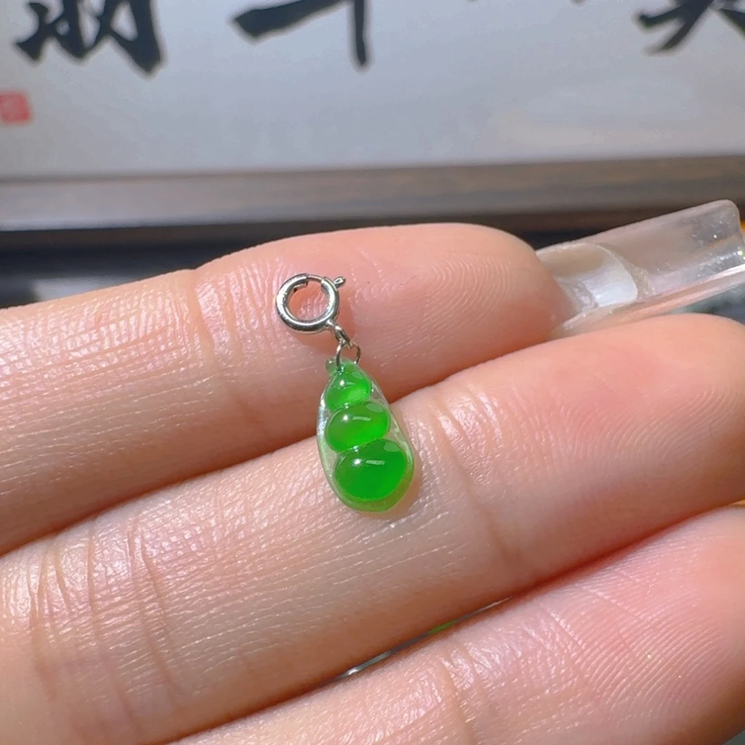 吊坠(不含链)18K金镶嵌翡翠