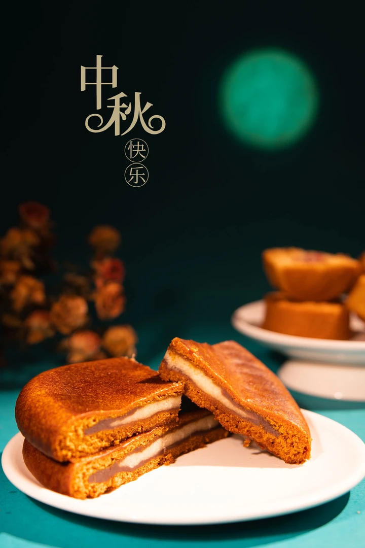 云南特产传统荞月饼白饼红饼中秋零食