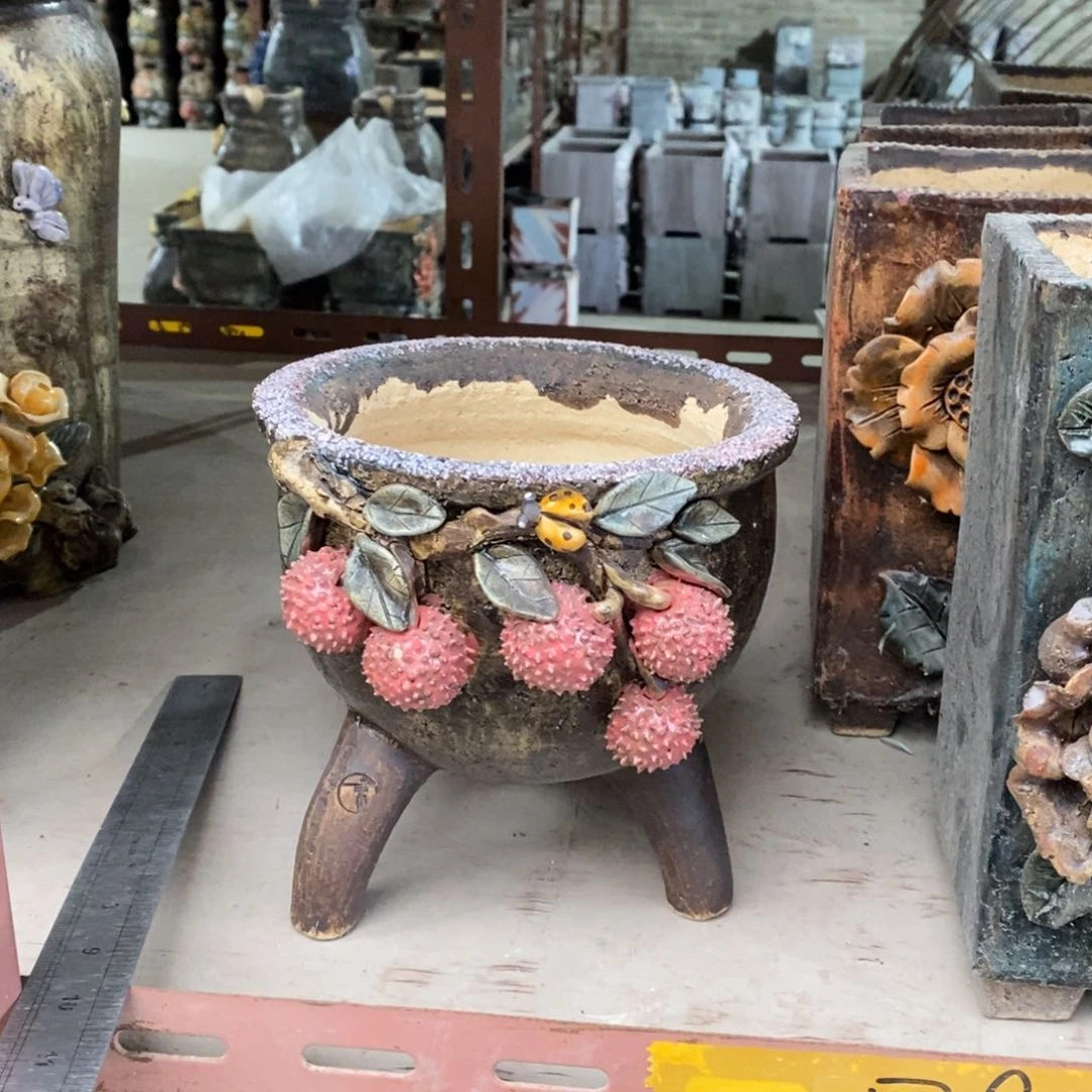 红陶青藤花器多肉花盆