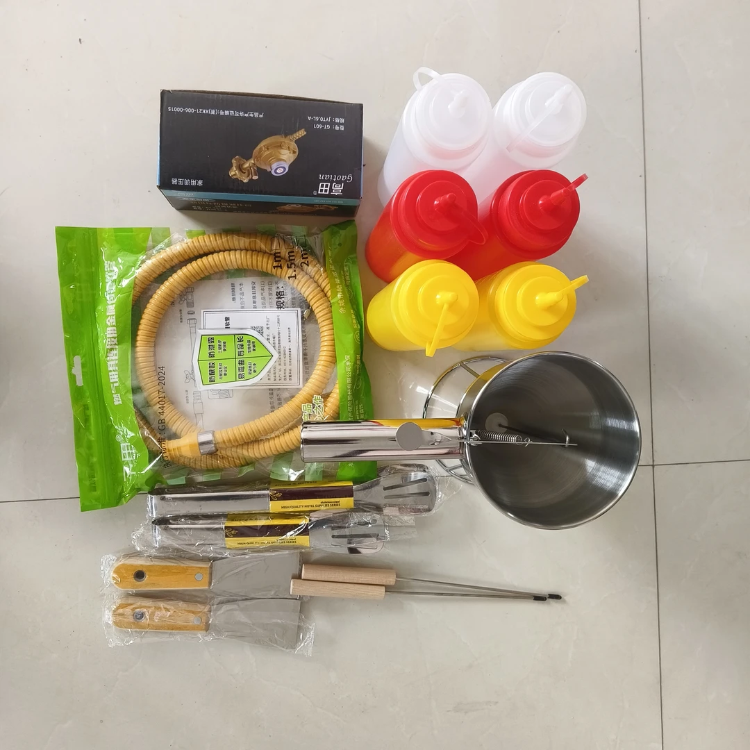 鸡蛋汉堡全套工具挑针铲子面糊漏斗挤料瓶食品夹低压阀燃气管