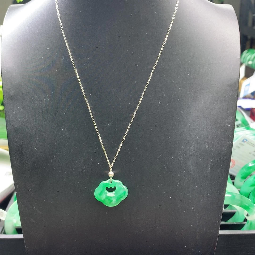 石英质玉项链银S925镶嵌