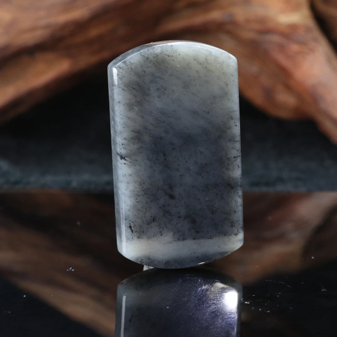 1和田玉青花无事牌/000572上海嘉禾拍卖