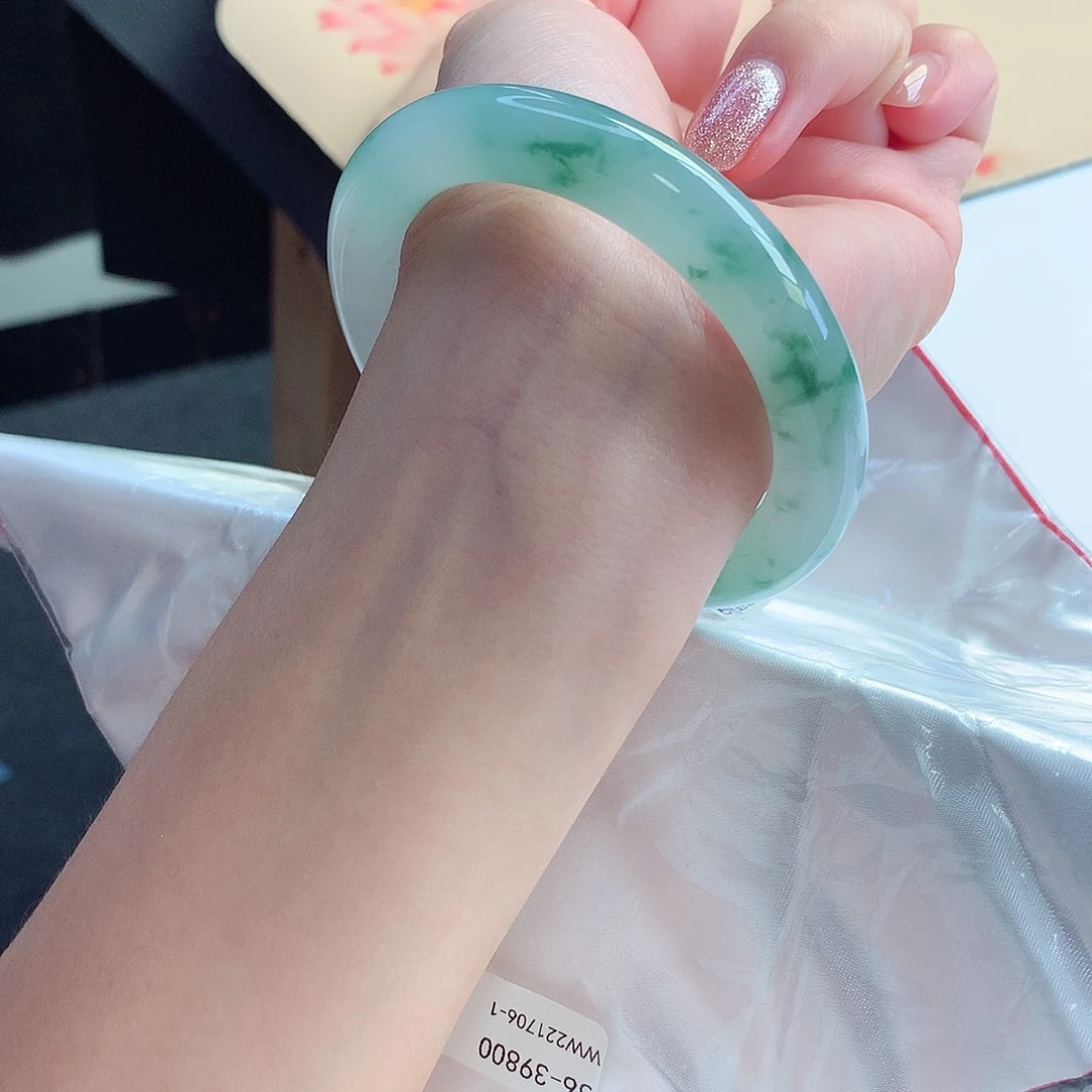 未镶嵌手镯翡翠天然A货翡翠56/57古色古香端庄大气