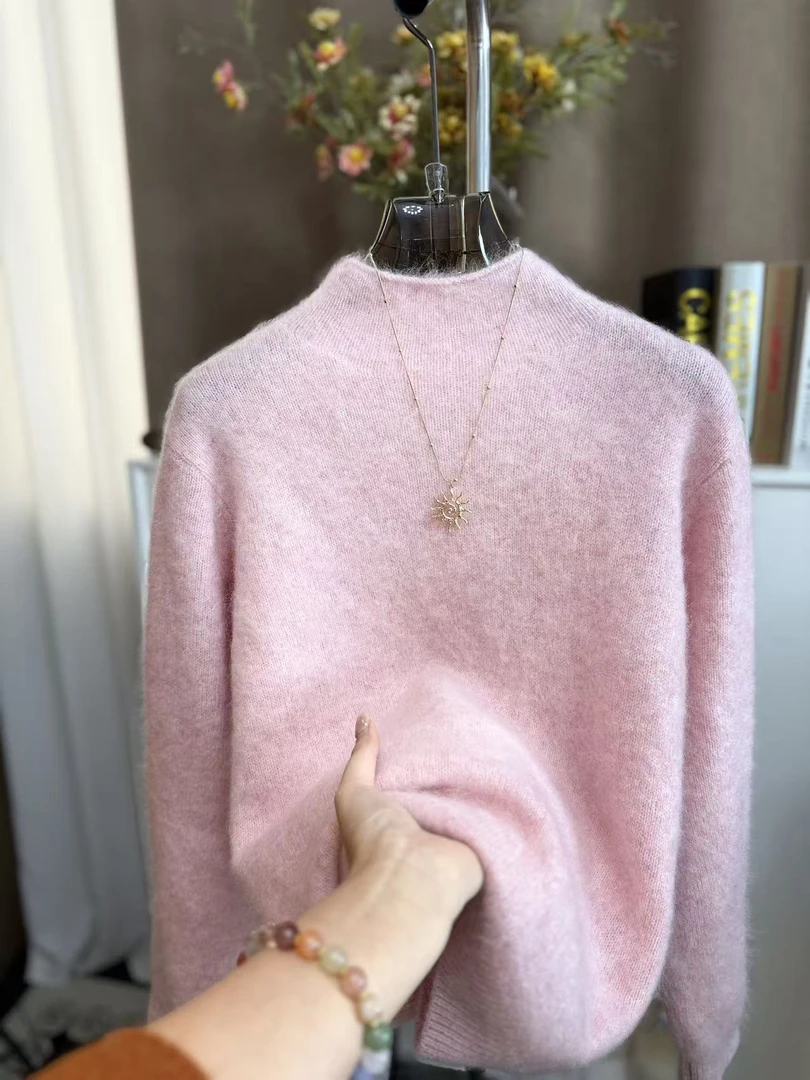 银子·（浪漫云绒）如云般轻柔亲肤半高领高货拉毛冬季新款羊毛衫