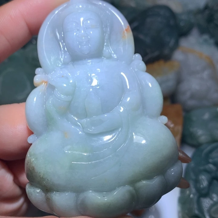 翡翠未镶嵌颈饰保真天然A货翡翠