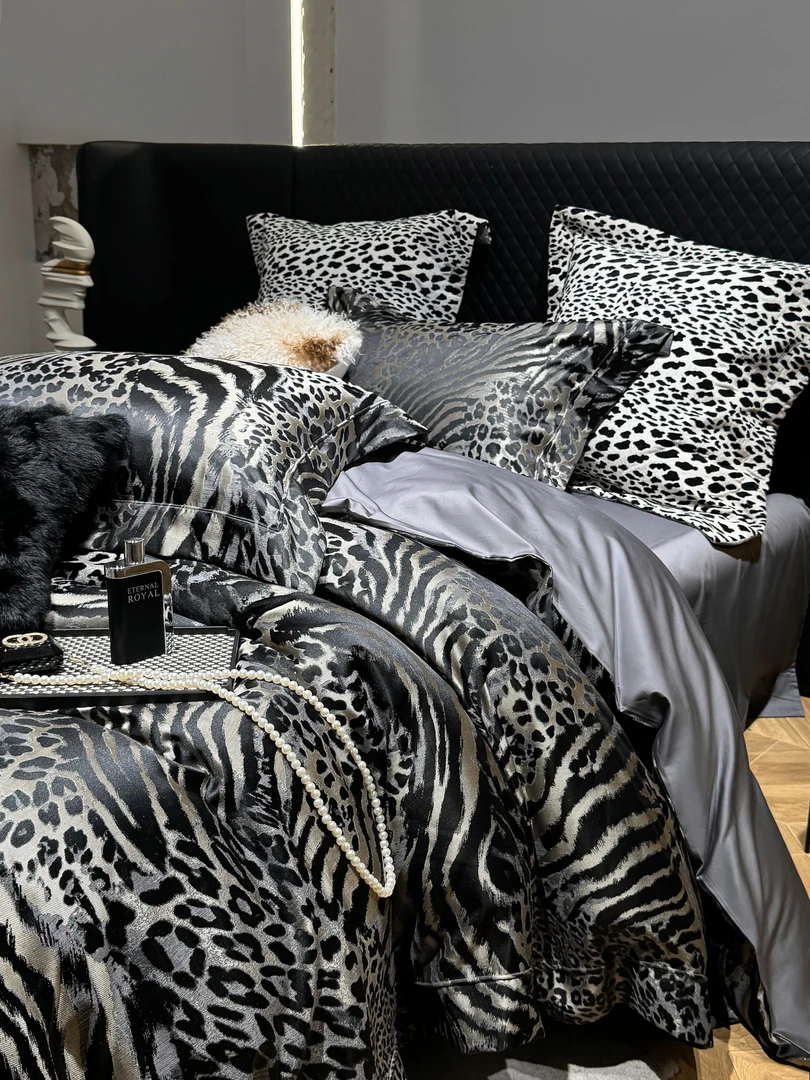 『凯特琳』夏凉被 美式轻奢色织复古豹纹夏被床单床盖别墅床品