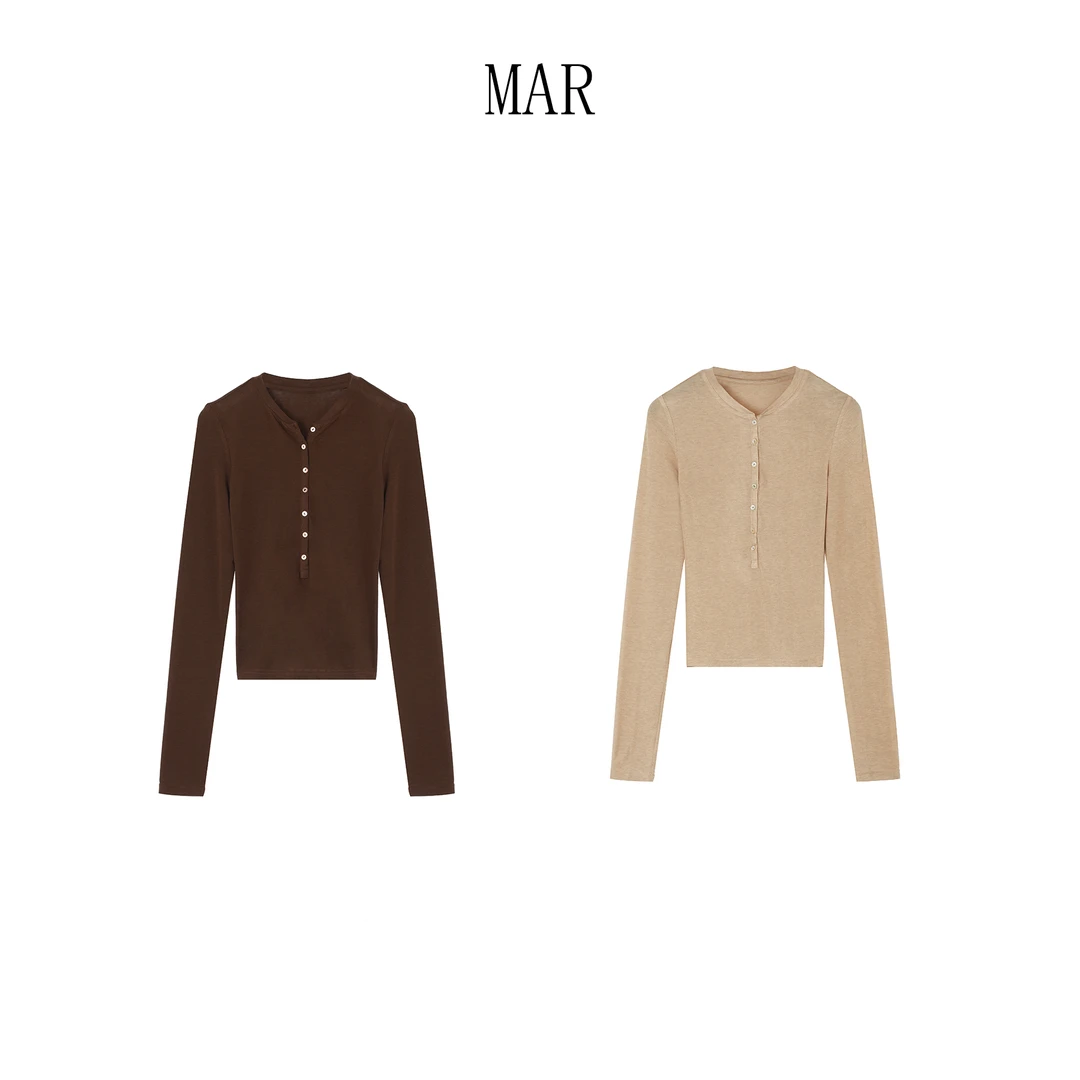 MAR 2025春夏新款修身显瘦薄款长袖针织衫女606073