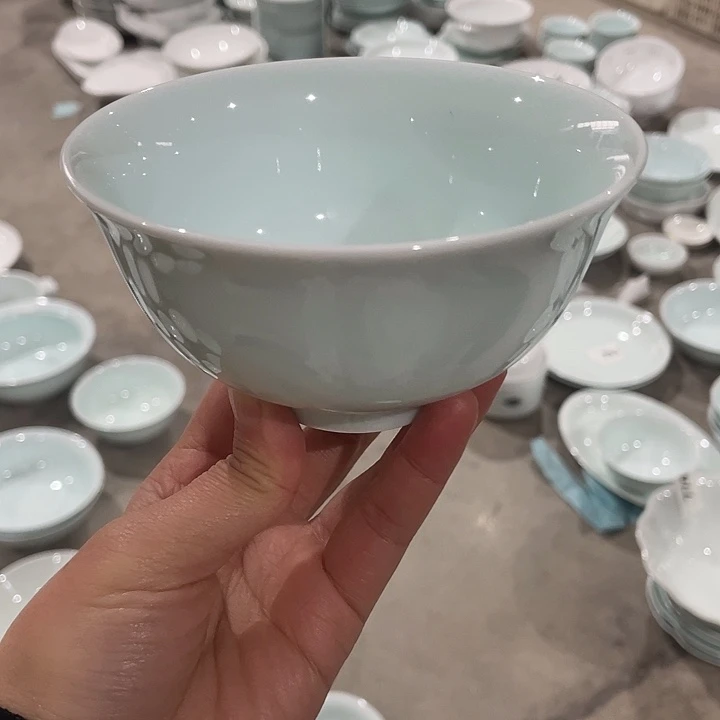 陶瓷5 个影青 4，75 寸饭 5 个