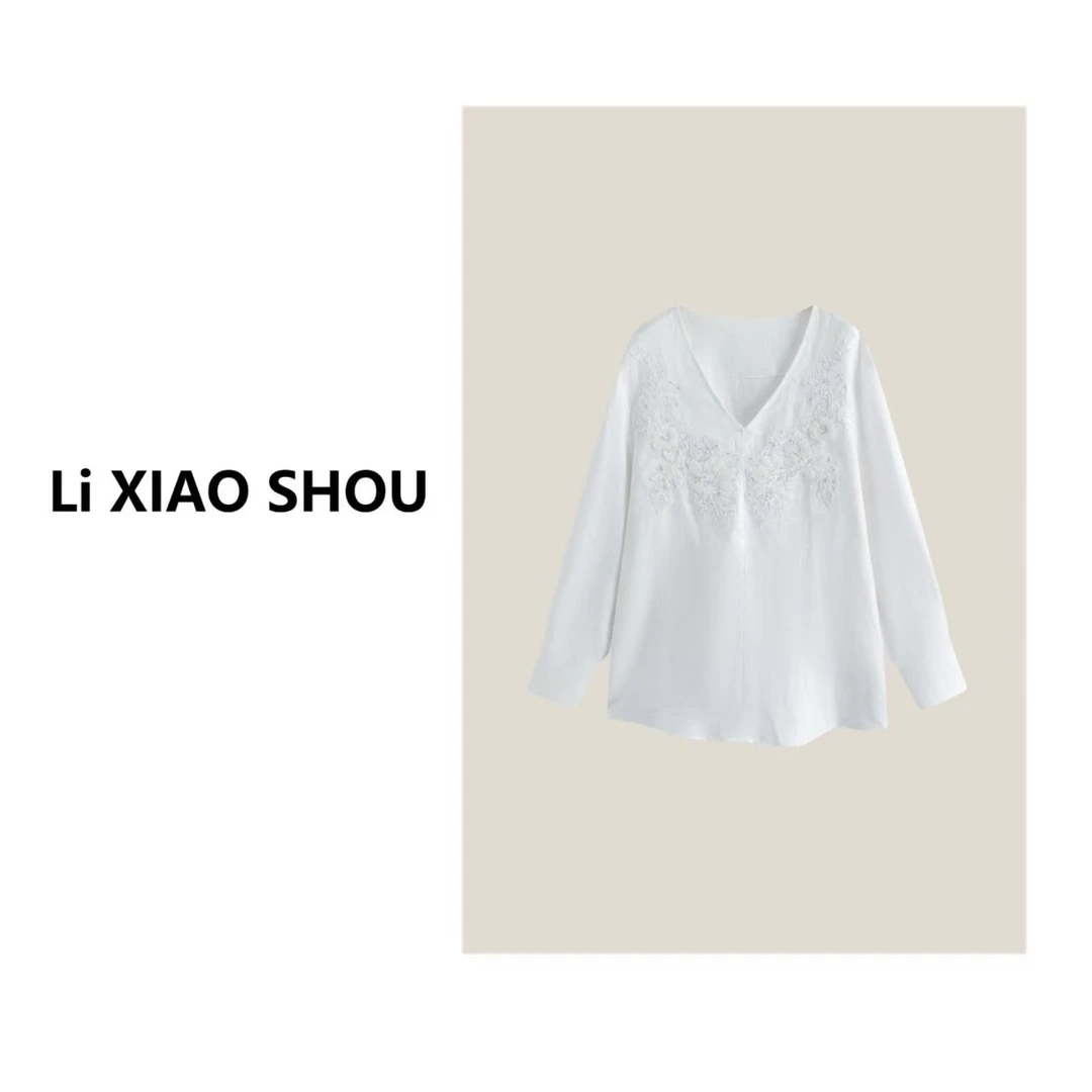 李小瘦大码女装【江南烟柳】新款宽松浅色显瘦条纹设计感衬衫女268