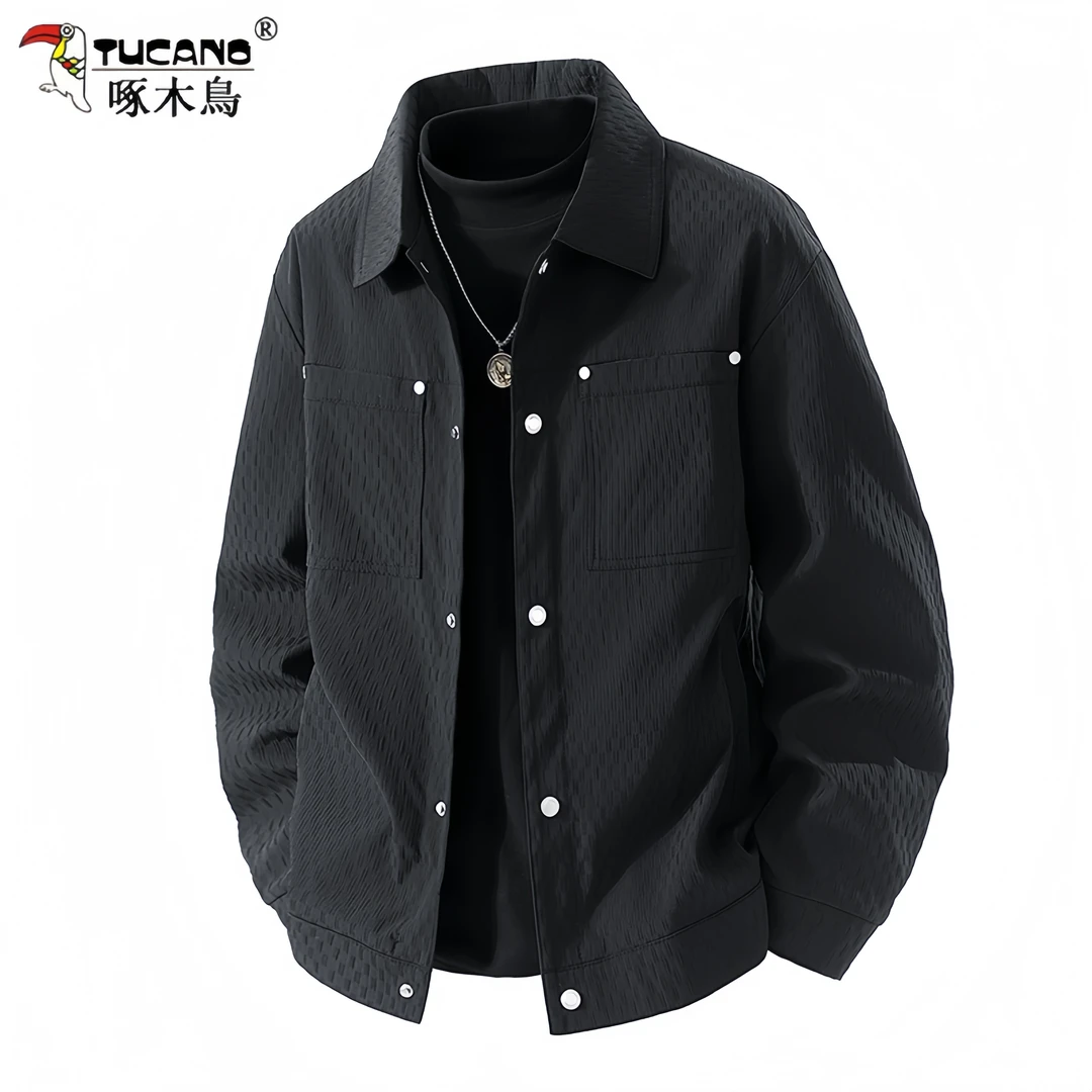 TUCANO/啄木鳥翻领夹克男士新款春秋季潮牌百搭宽松帅气休闲外套