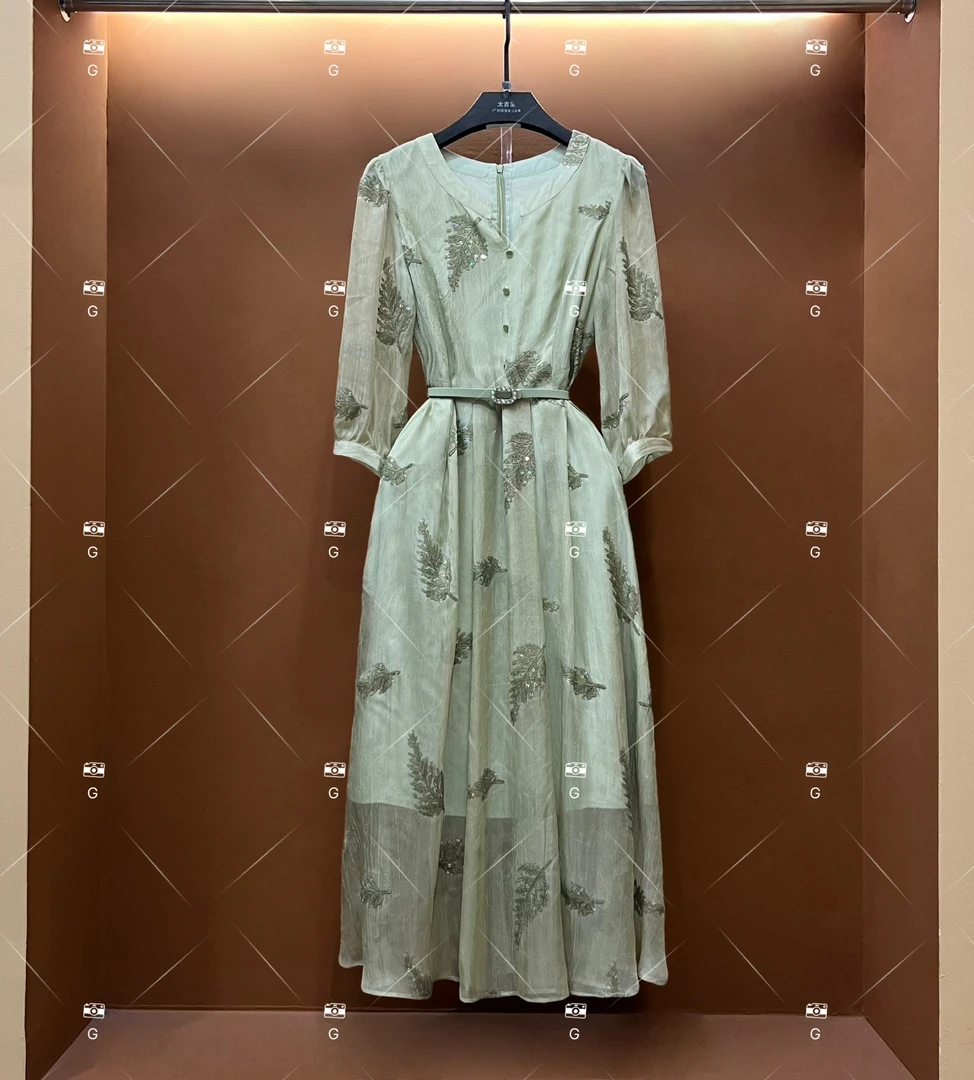 春夏丨设计师轻奢法式印花女士连衣裙 GS-56115