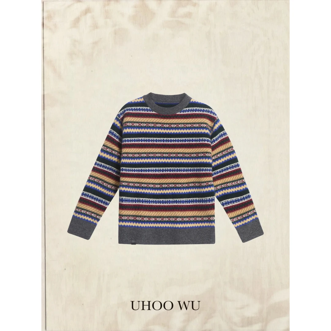 ReneRiva买手店 UHOO WU 羊毛费尔岛毛衣