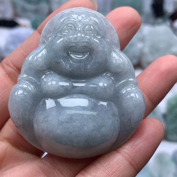 翡翠未镶嵌颈饰大佛有一条棉线福利卡厚11.8