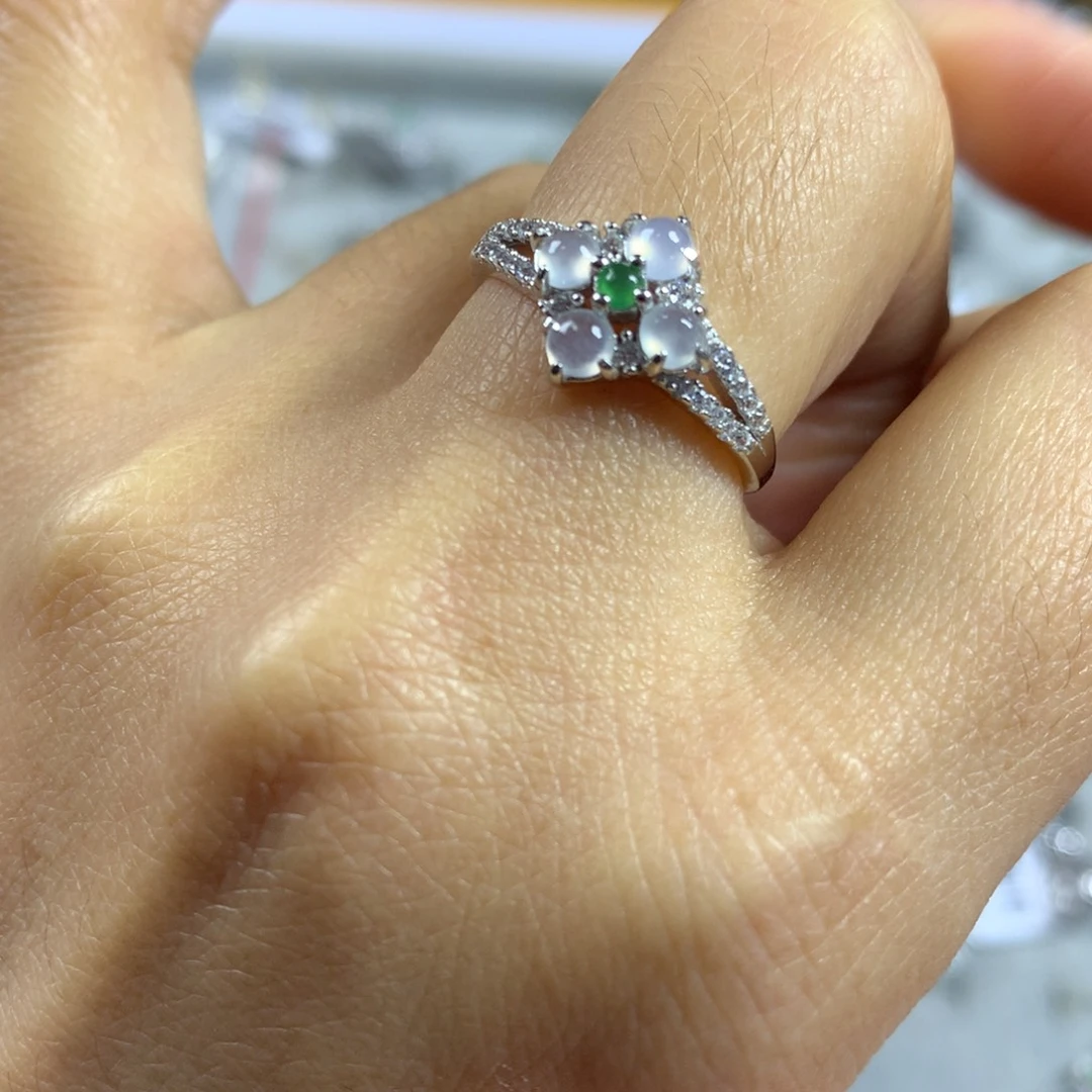 翡翠银S925镶嵌戒指手链