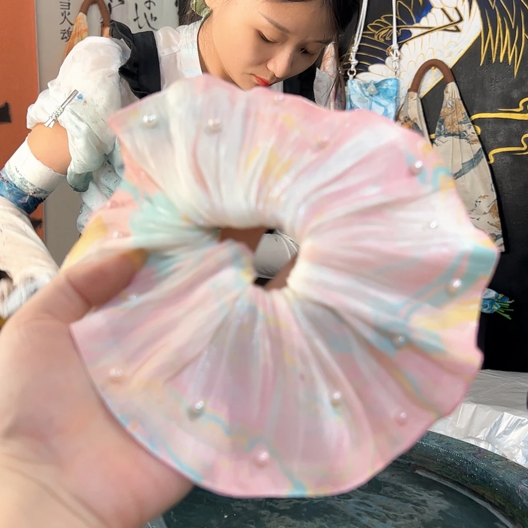 029精品百褶裙珍珠发圈