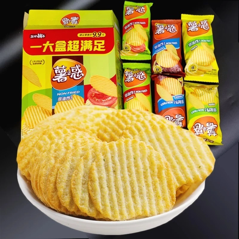 盐津铺子薯片马铃薯土豆薯片番茄烧烤小包装盒装儿童年货膨化零食