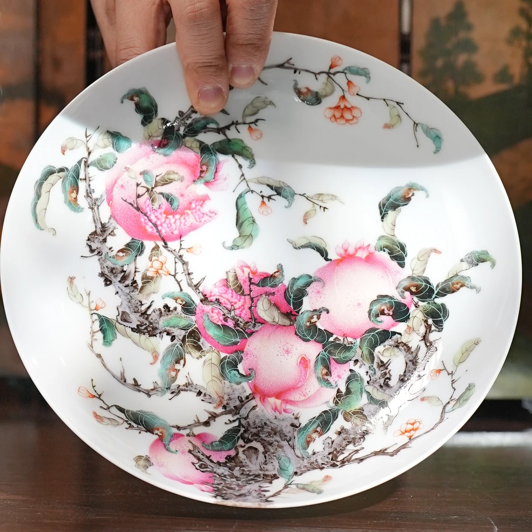 元煦丨粉彩国画榴开百子壶承 景德镇陶瓷纯手工手绘高端茶杯茶具
