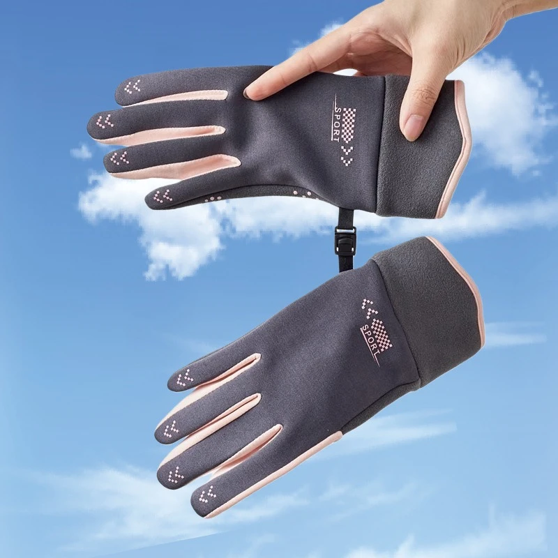 男女秋冬季加绒保暖手套户外骑行运动情侣款防滑防水防寒触屏手套