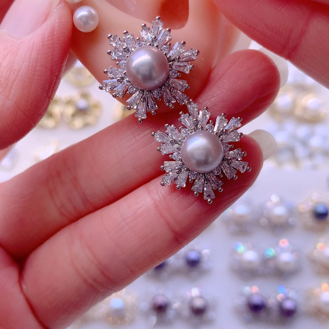 淡水珍珠合金耳饰