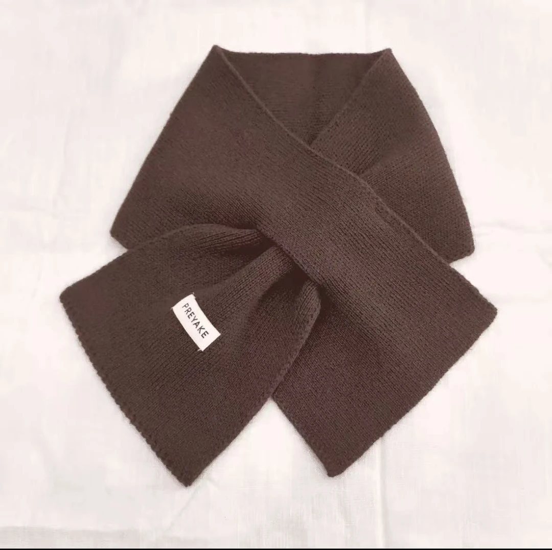 2025年新款纯色交叉小围脖