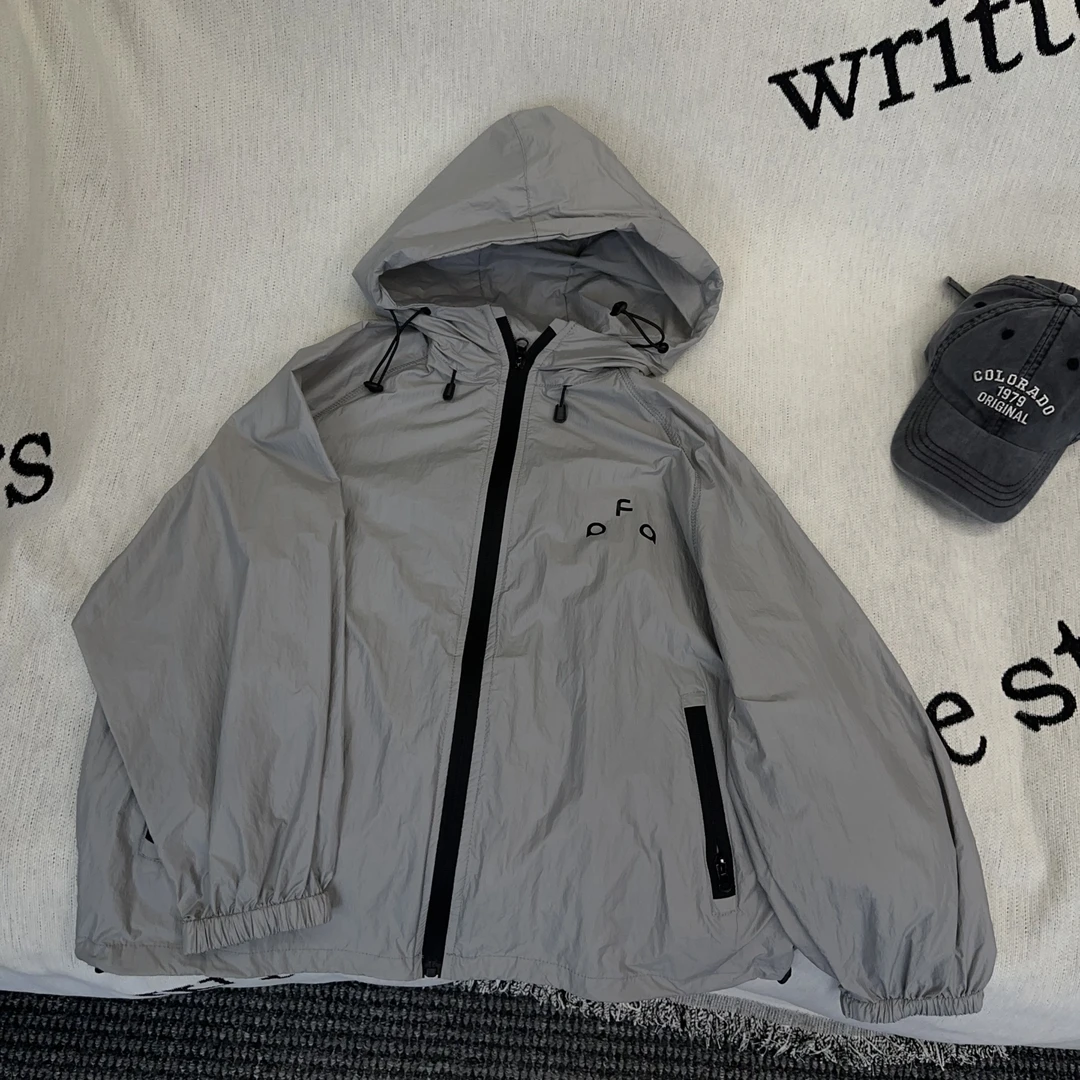 KM PERSONALITY 2025 新款 夏季儿童防晒服外套 灰色8118