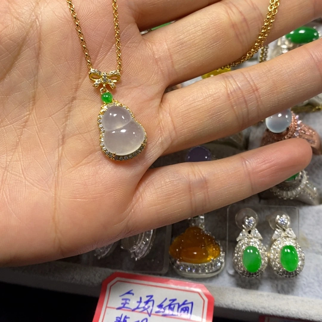 翡翠银S925镶嵌颈饰项链