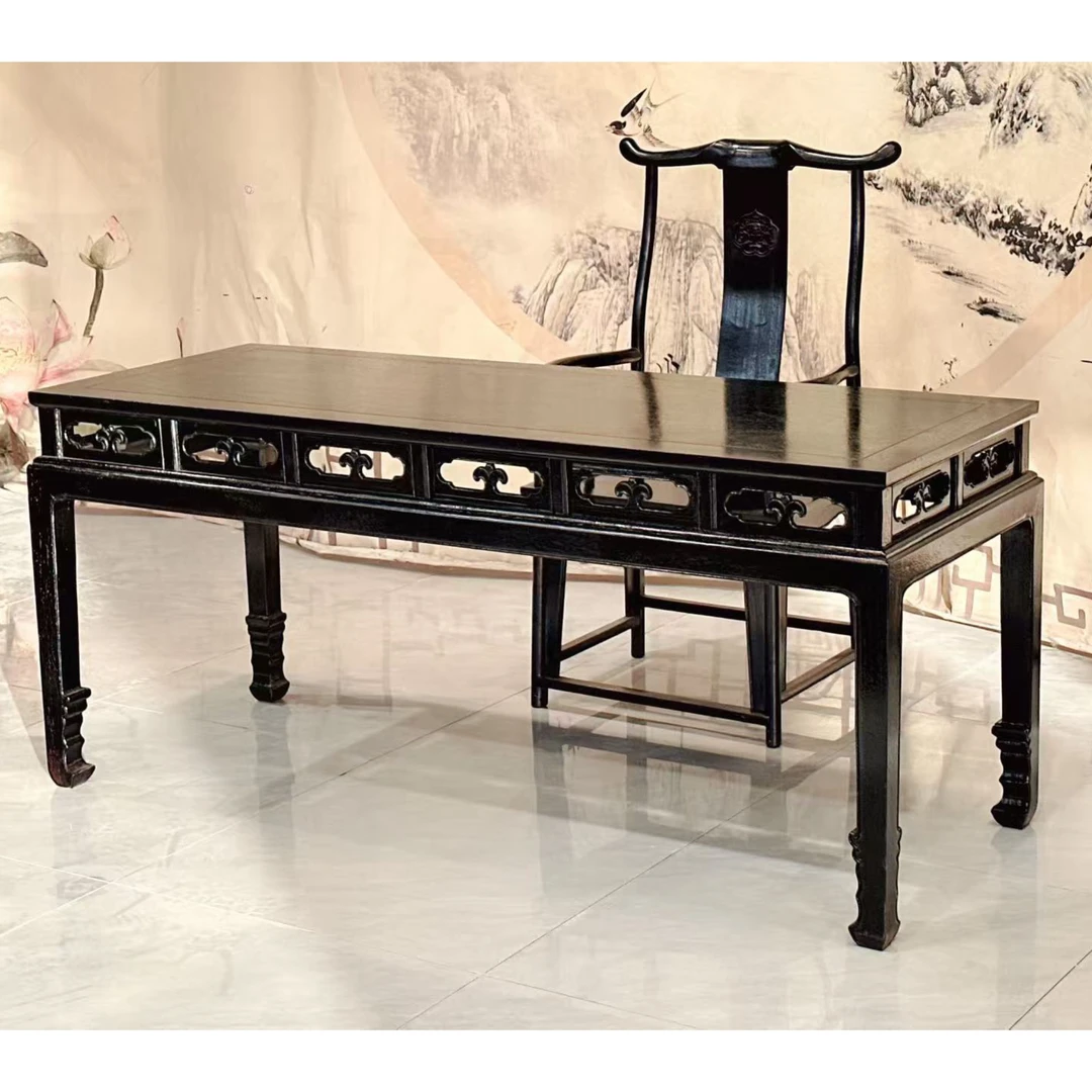 古典仿古家具非洲紫檀木绍氏紫檀书案椅条案书桌榫卯结构