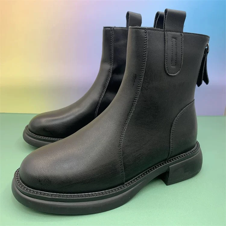 D520马丁靴女复古百搭加绒保暖时尚女靴