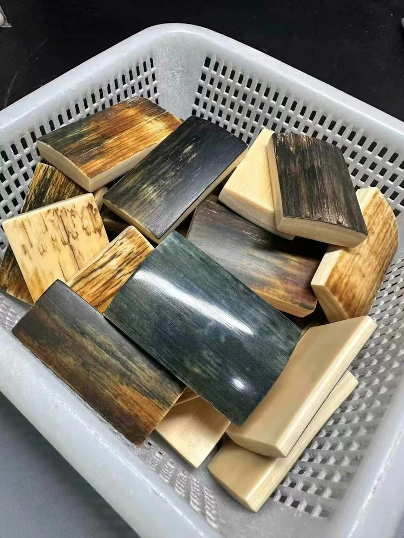 猛犸象牙手工艺精工带皮牌料