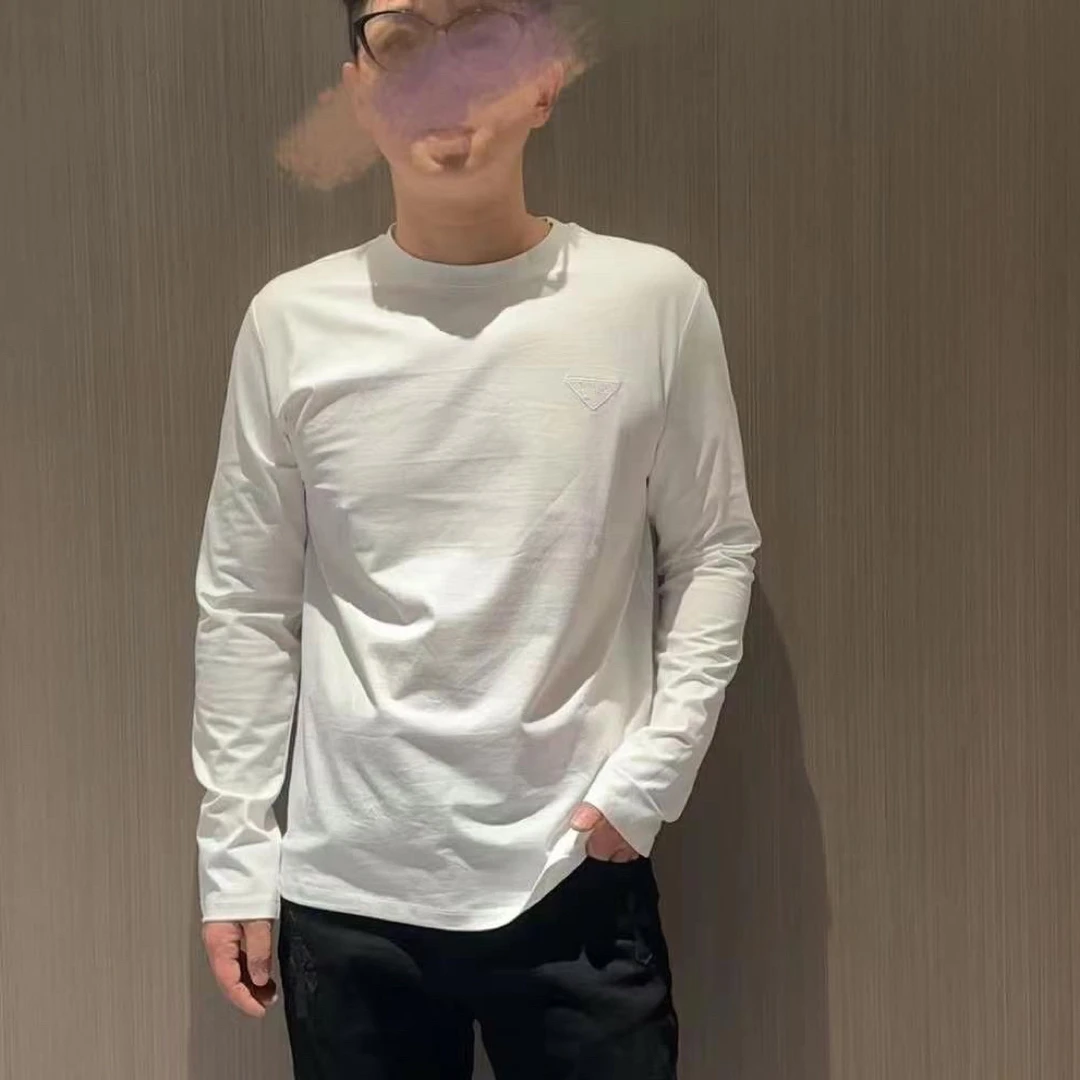高端男士阿P男士经典弹力棉质长袖T恤