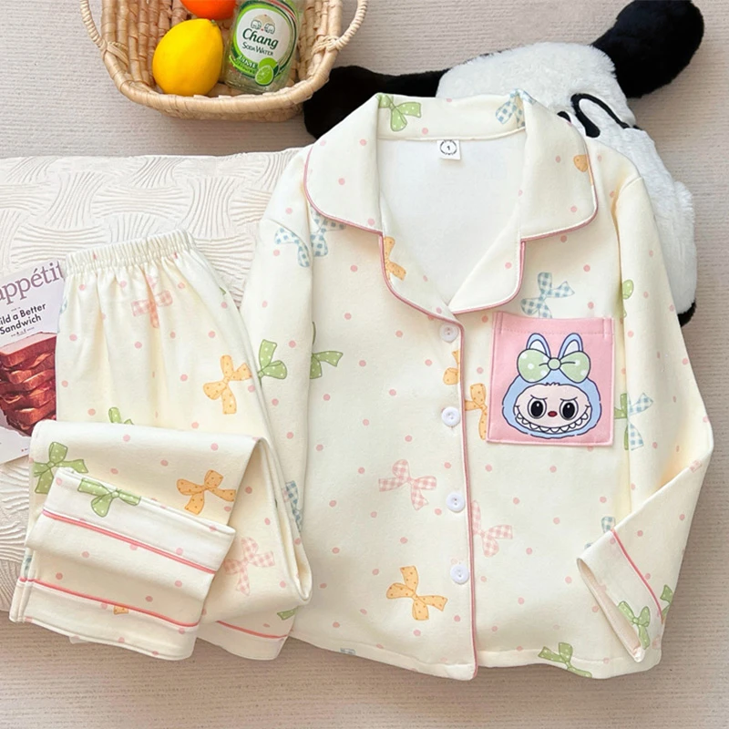 卡通可爱女童宝宝儿童睡衣冬季德绒加厚保暖衣小女孩秋衣裤家居服