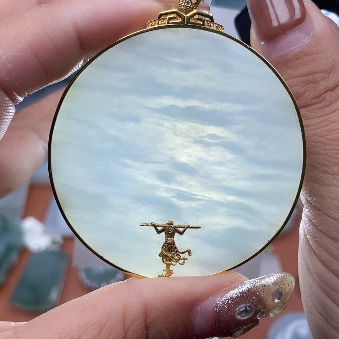 翡翠22K金镶嵌吊坠(不含链)