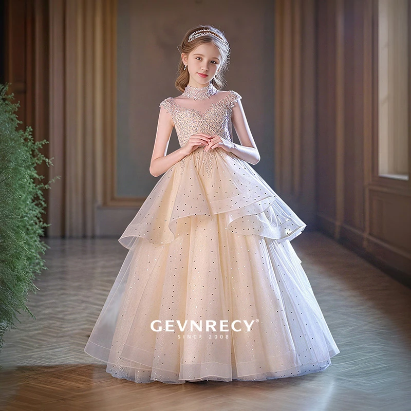 女童礼服高贵蓬蓬生日公主连衣裙公主礼服6-12岁女童公主裙演出服