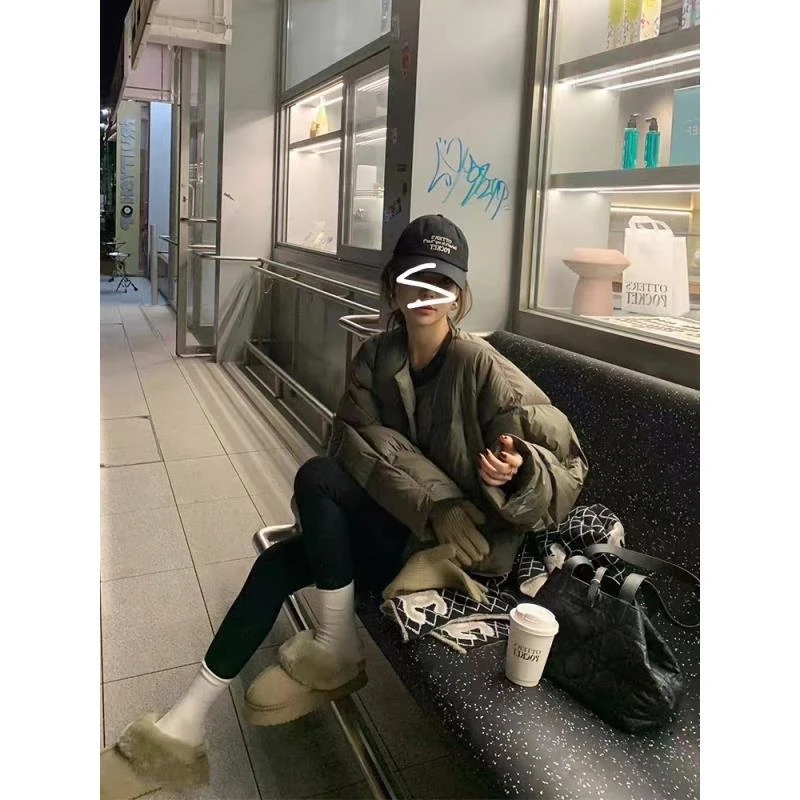 奶呼呼白富美廓形女小个子短款奶油泡芙面包服外套