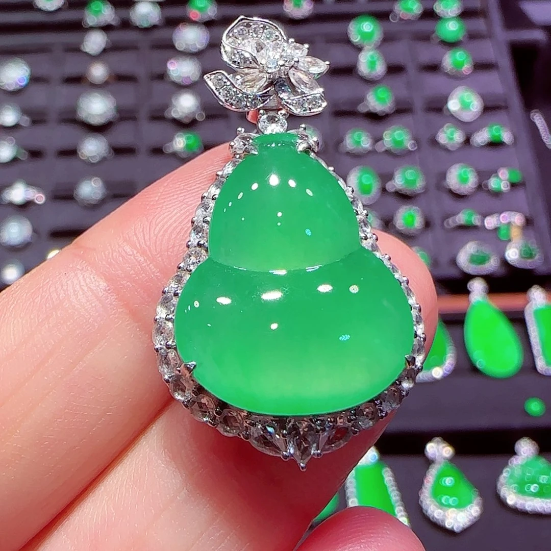 翡翠18K金镶嵌吊坠(不含链)吊坠