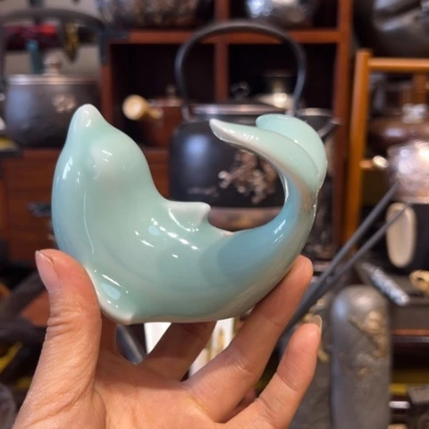 蜜安罐瓷香炉锡茶则