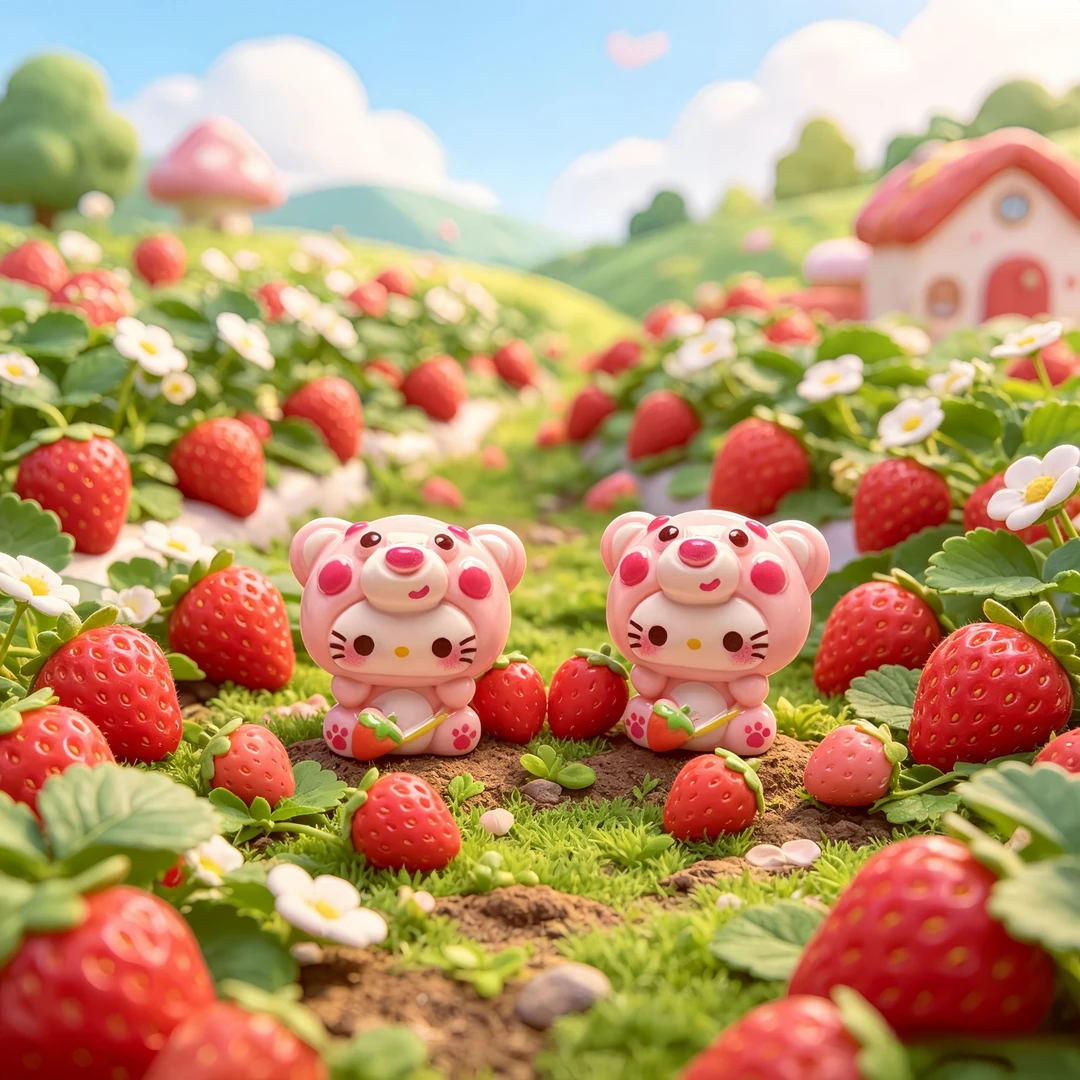 【草莓熊kitty】可爱立体树脂diy配件饰品创意手工玩具